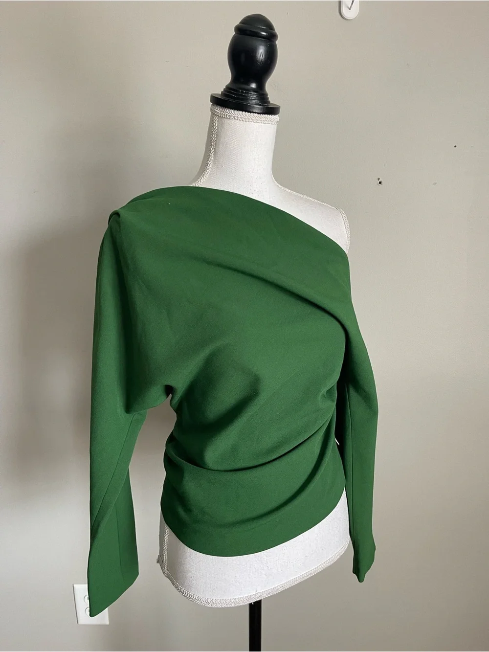 ZARA Forest Green Draped Two-Piece Co-Ord Midi Skirt Set Sz S